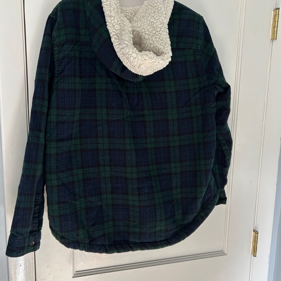 LL Bean Hooded Scotch plaid Flannel & Fleece Women's zippered jacket, size L - Picture 2 of 10